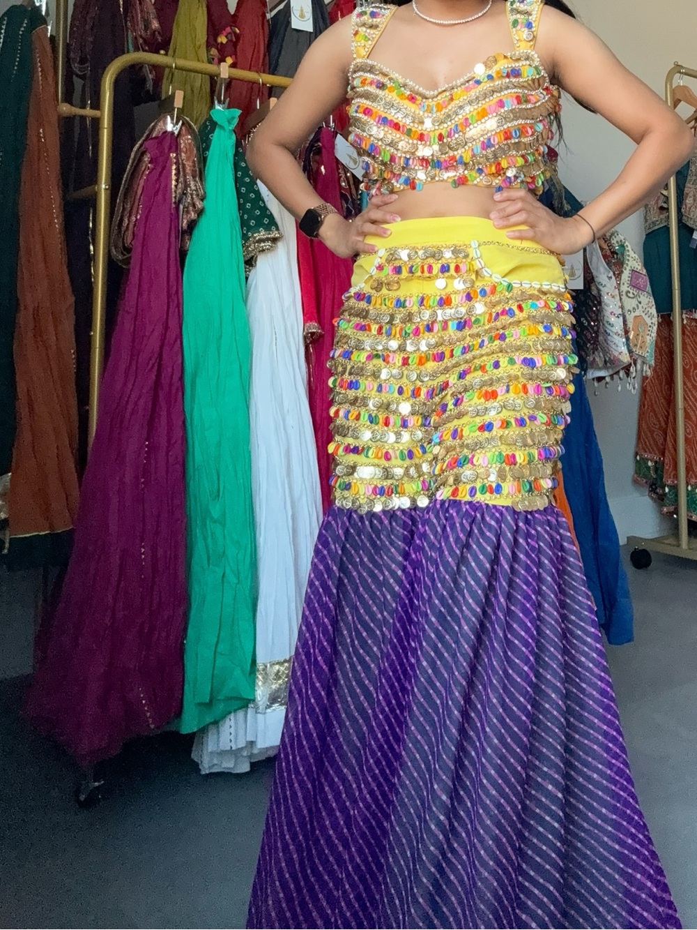 Embellished Yellow & Purple Plazoo Set